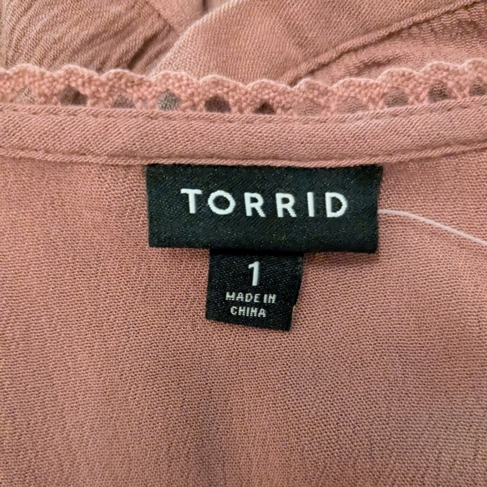 Torrid 1 Tie Front Babydoll Cardigan NWT - Picture 3 of 6